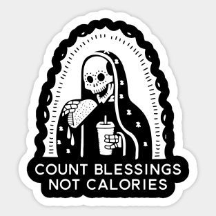 Count Blessings Not Calories Sticker